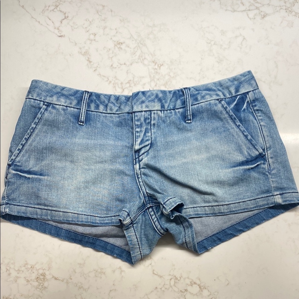 Hurley Low Rise Denim Short Shorts Y2K Surf Skater Beachy Size 8 29 Blue Jean - Picture 2 of 13